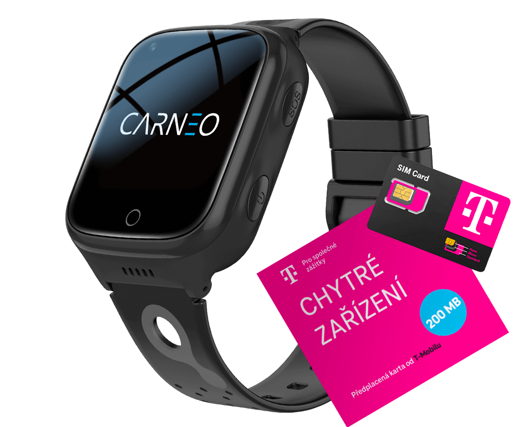Carneo Guardkid+ 4G Platinum black SIM CZ